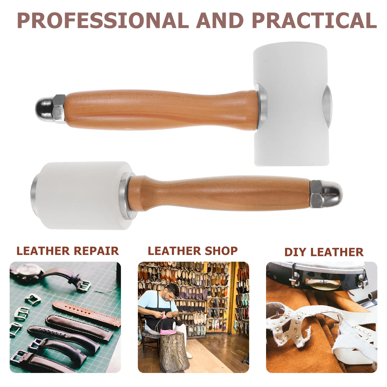 

2Pcs Nylon Hammer Working Tools Professional Mallet Hammer for DIY Crafting Floor Installation Furniture