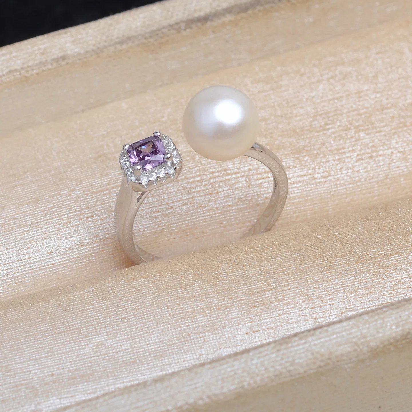 

S925 Sterling Silver Adjustable Finger Ring Mountings Base Setting Findings Jewelry Components for 7-10mm Pearls 3pcs/lot
