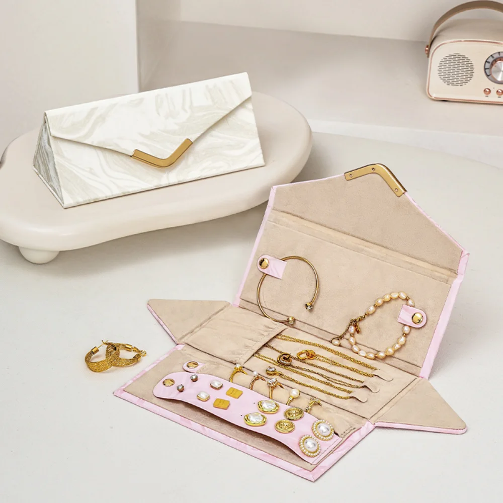 

Folding Jewelry Storage Box Necklace Hand Ring Chain Earrings Storage Packaging High Quality Large Capacity Jewelry Glasses