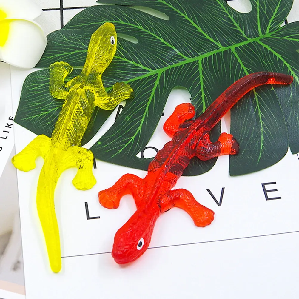 

4Pcs Stretchy Lizard Unique Design for Birthday Party Favors Gift Bags Easter Students Rewards Lizard Toy