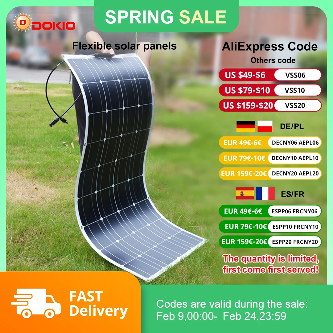 18V 100W Flexible Waterproof Solar Panel