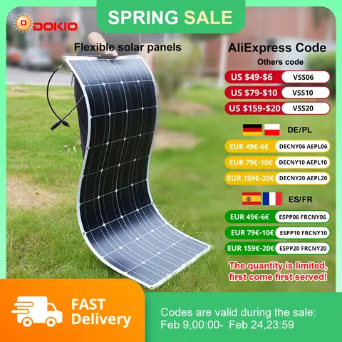 18V 100W Flexible Waterproof Solar Panel DOKIO