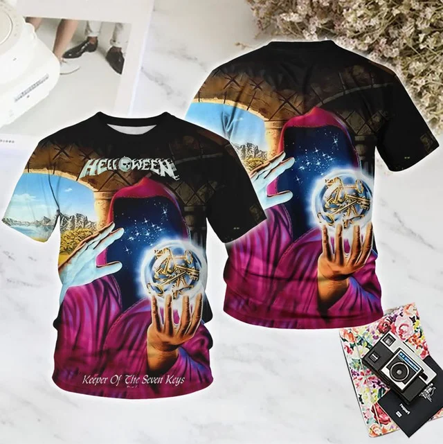 Popular Rock Helloween Band Printing T-Shirts 3D Men Women Fashion Oversized Short Sleeve Tee Shirt Summer Kid Y2k Top Clothing