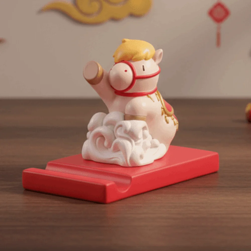 التميمة زودياك الحصان حامل هاتف زخرفة النمط الصيني مهرجان ديكور 2026 الحصان الحلي حامل نابض بالحياة لطيف #2