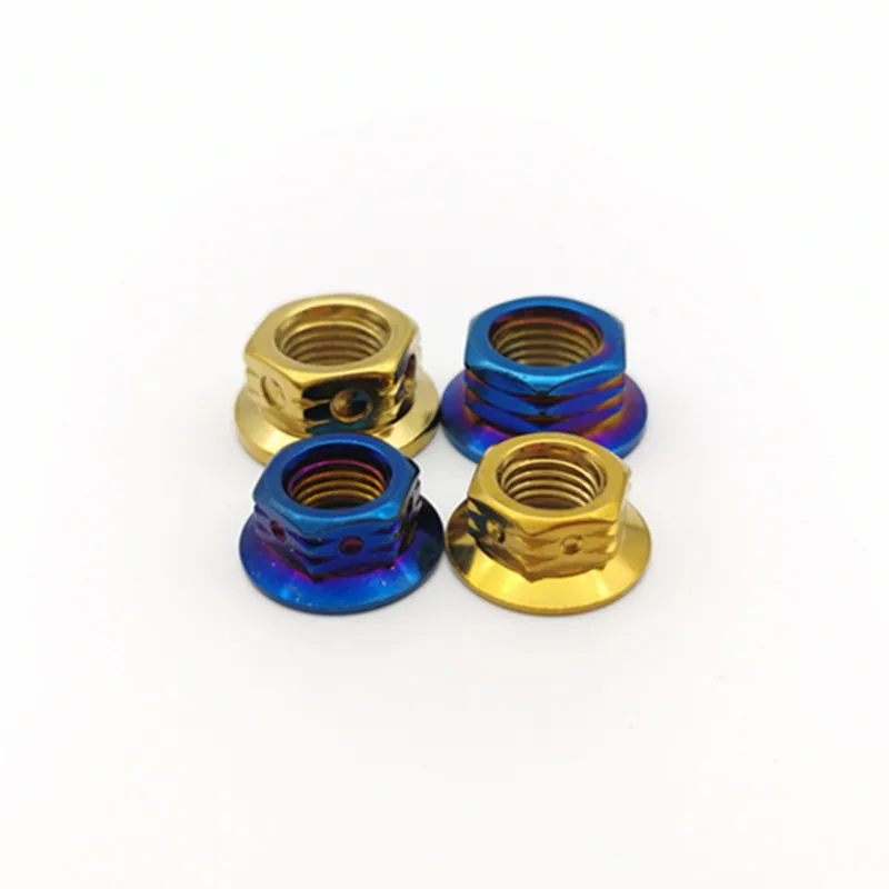 1Pcs 304 stainless steel Blue plated nut color nut fine tooth screw cap locomotive motorcycle electric car