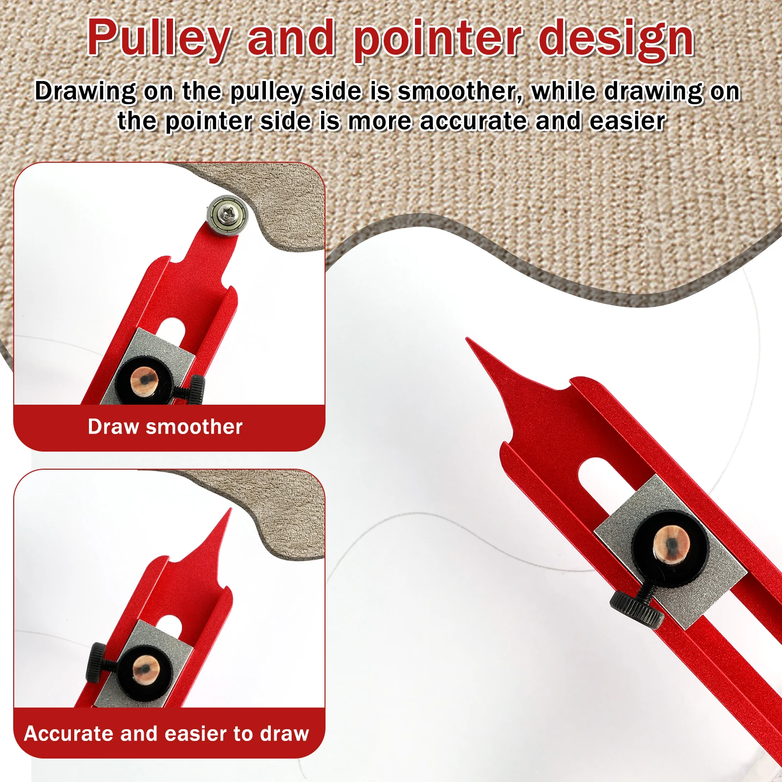 Profile Scribing Ruler Precise Contour Scribe Tool with Adjustable Pencil Holder Alloy Profile Duplicator for Tiles Woodworking