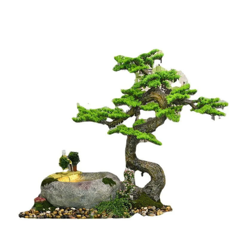 Rockery flowing water ornament courtyard decoration stone trough pool stone landscaping