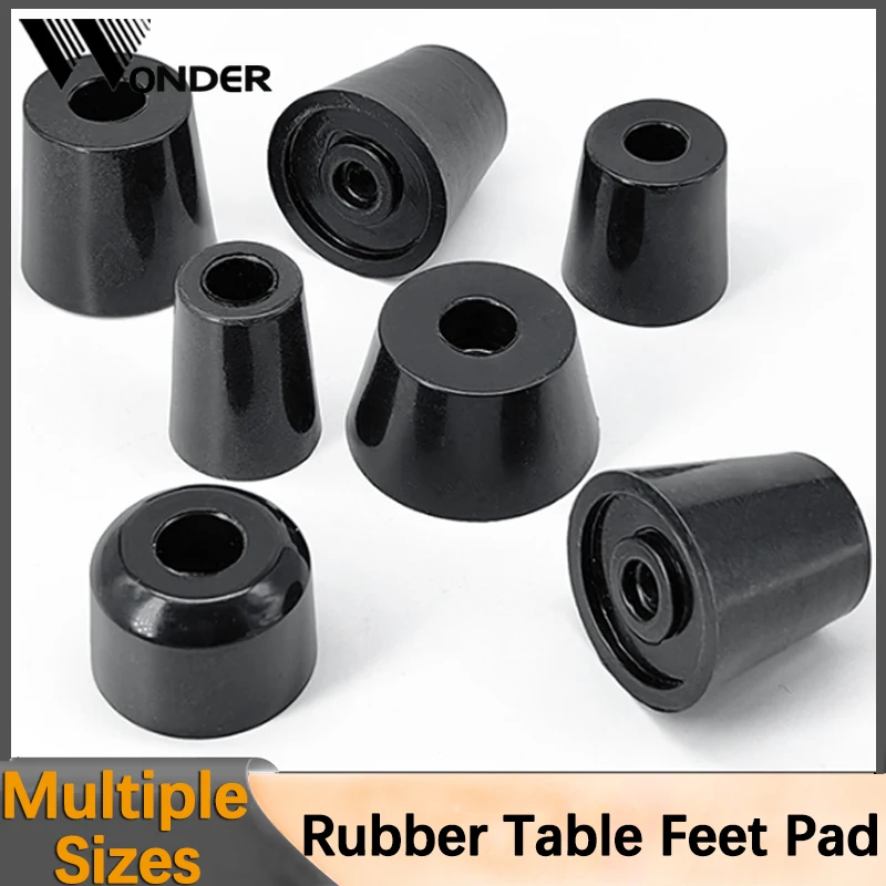 Black Rubber Pads Floor Protectors Table Chair Furniture Leg Cover Speaker Cabinet Bottom Black Tips Absorber Non-slip Gasket