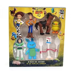 Disney 7PCS Toy Story 4 Action Figures Toys Woody Jessie Buzz Lightyear Forky Pig Bear Figura Model Doll Figurine Kids Boy Gifts