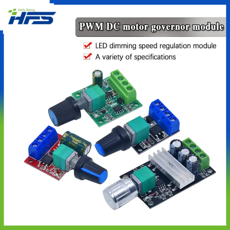 

PWM Low Voltage Motor Speed ​​Controller, Adjustable Drive Module, 1.8V-35V, 2A, 3A, 5A, 10A, 30W, 80W, 90W, DC