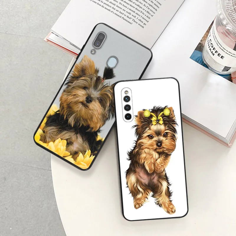 Matte Phone Case For Samsung A12 A11 A04 A03 A02 A01 A91 A70 A50 A40 A30 A20E A10 S Yorkshire Terrier Dog Puppy Black Soft Cover