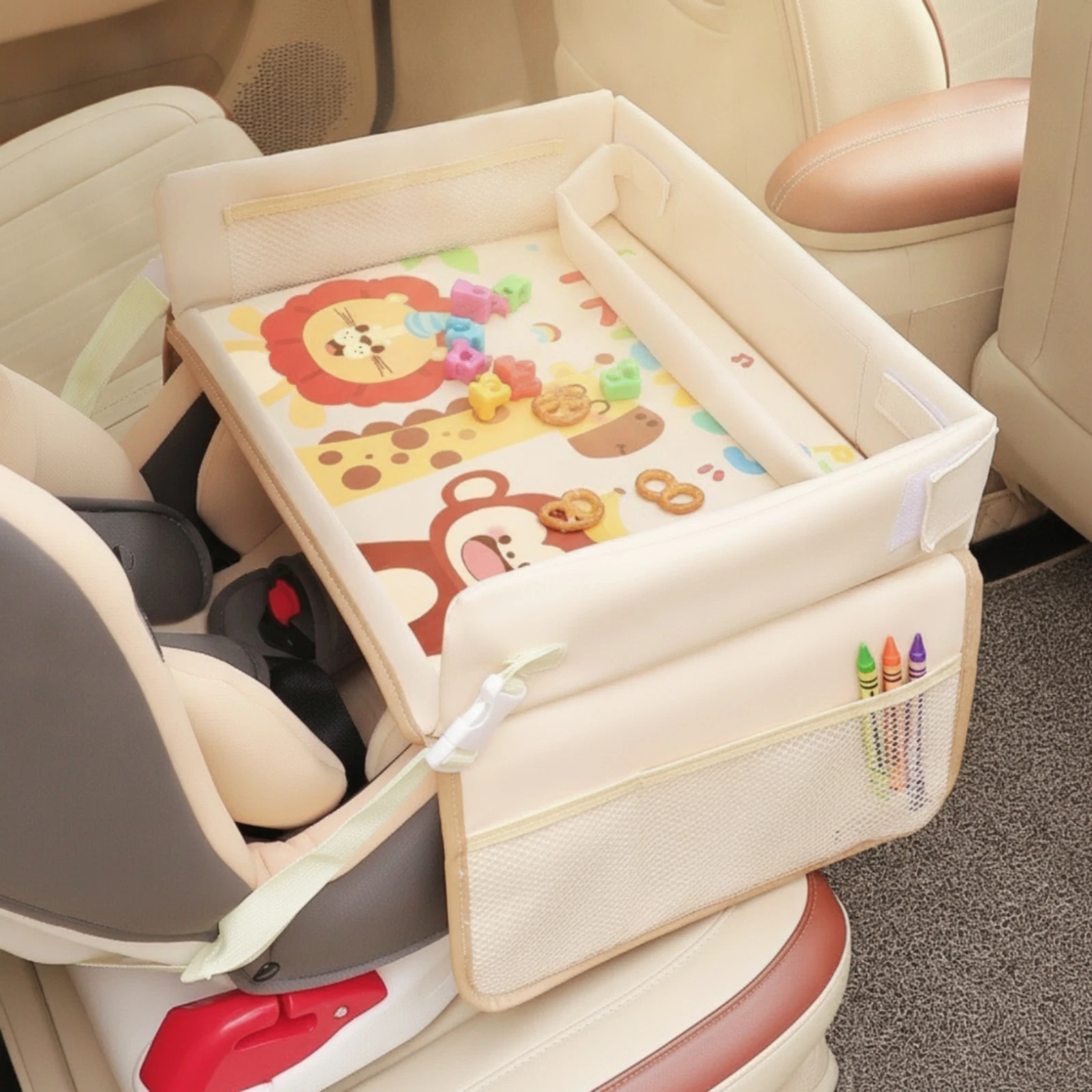 Car Seat Tray Sturdy Car Seat Table Tray Lightweight Adjustable for Toddlers, Road Trips