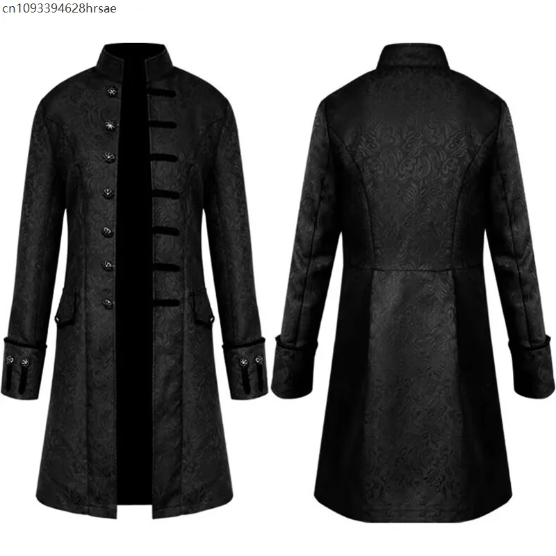 

Adult Men Steampunk Trench Coat Vintage Prince Overcoat Medieval Renaissance Jacket Victorian Edwardian Party Cosplay Costumes