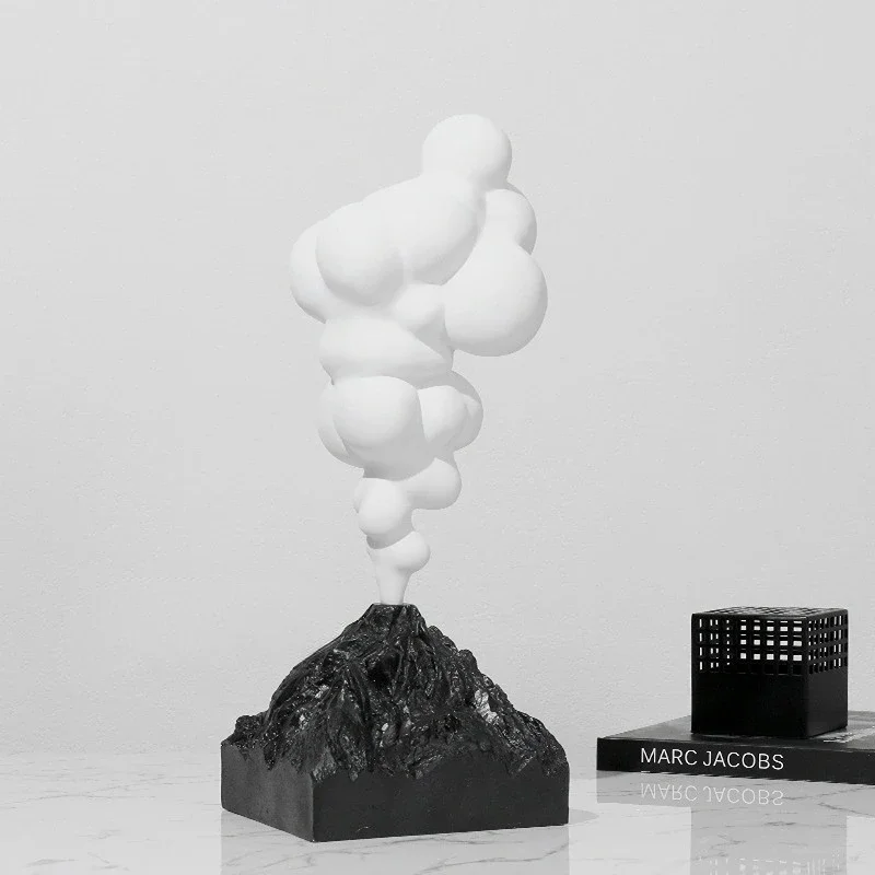 Simple Creative Abstract Volcanic Eruption Resin Ornaments Home Living Room Desktop Porch Cabinet Decorations