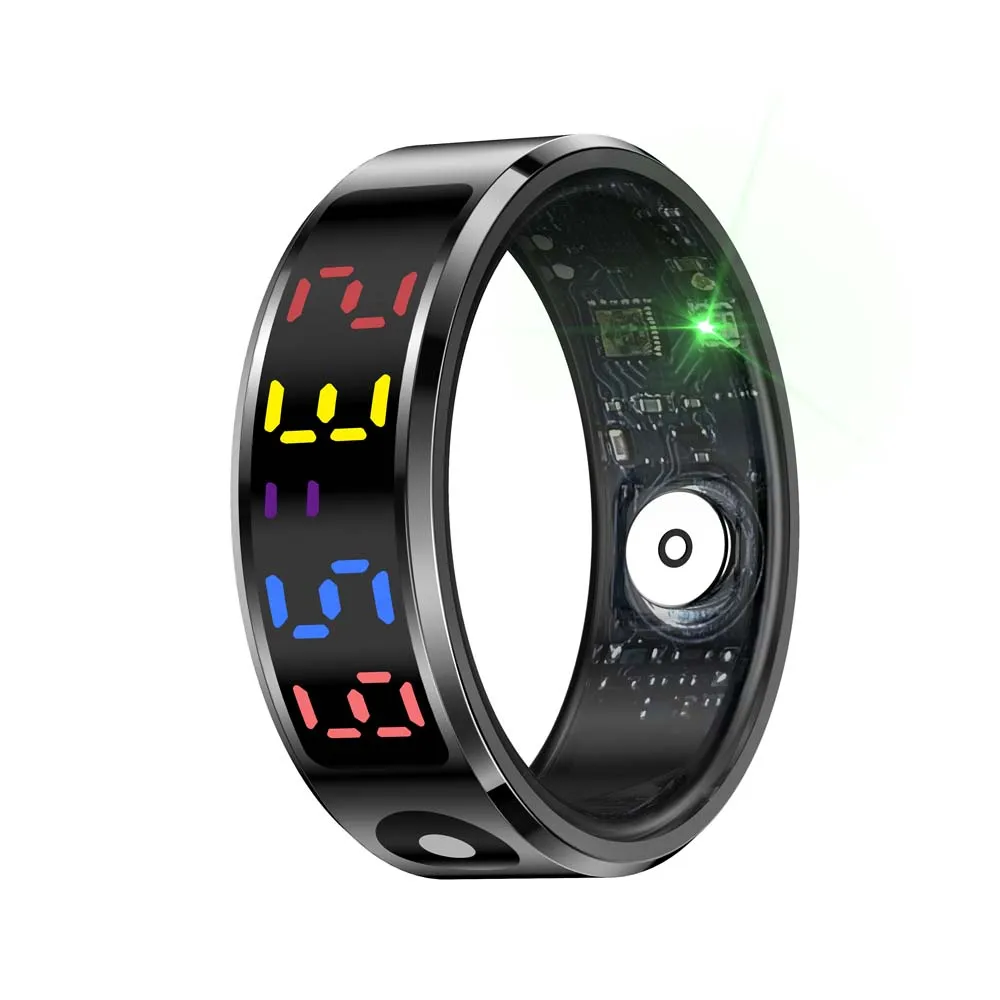 

R12 Smart Ring Touch Display Screen Wireless Charging Health Manager 5 ATM Waterproof Stainless Steel Compatible With R6 R8 R10