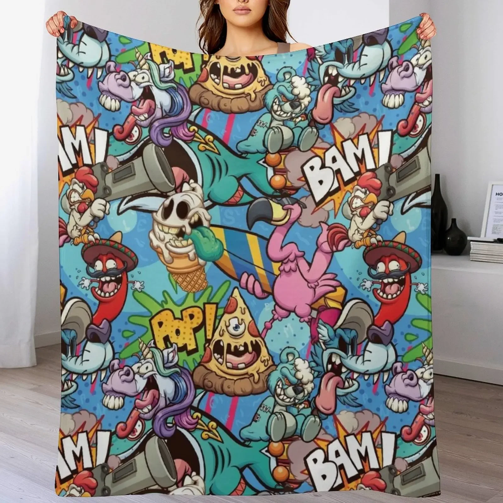

Graffiti Throw Blanket Ultra Soft Flannel Fleece Blanket for All Seasons
