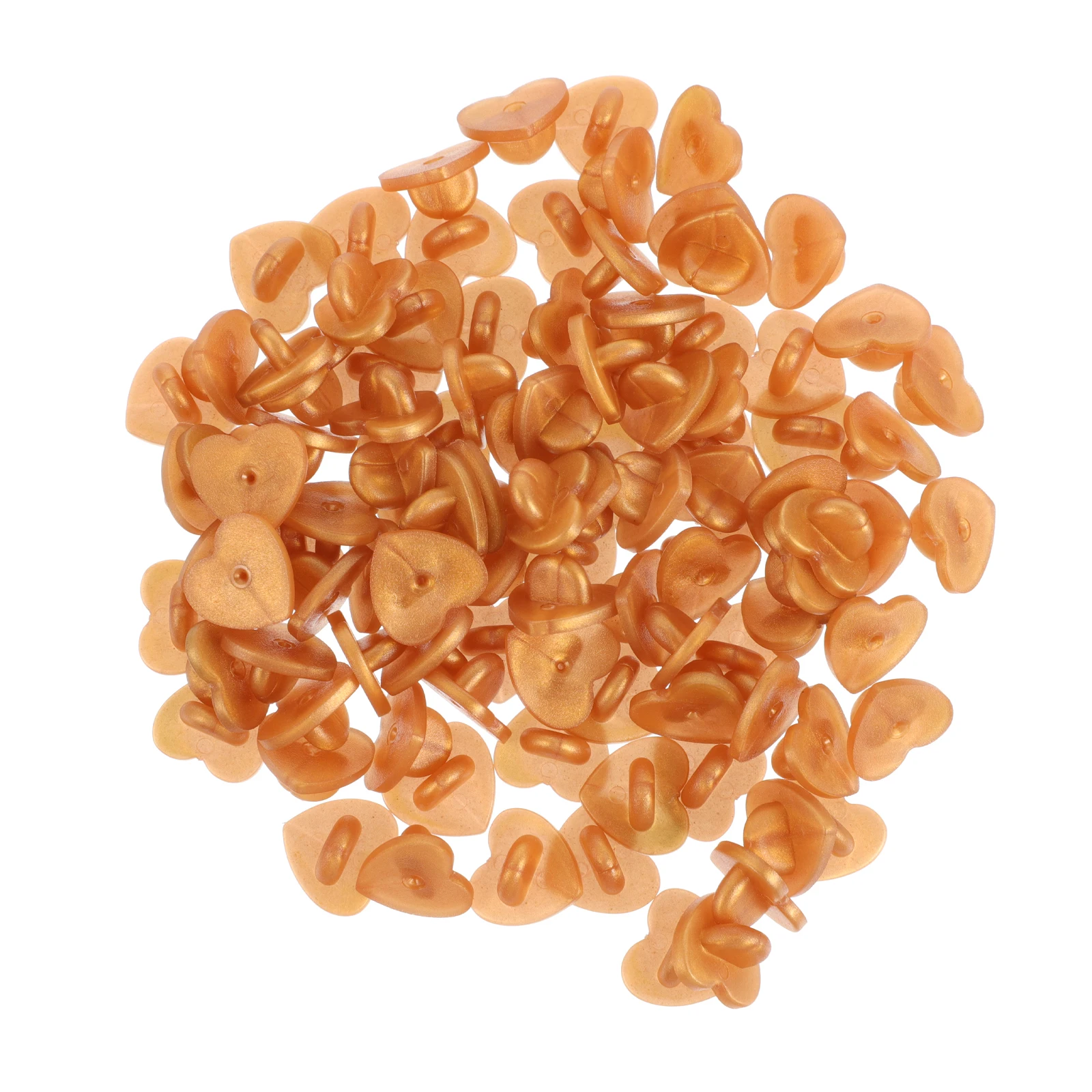 

100 Pcs Shape Hat Clips Rubber Badges Backing Clasp Backings for Brooch Pins Badge Making Craft Supplies Golden Color