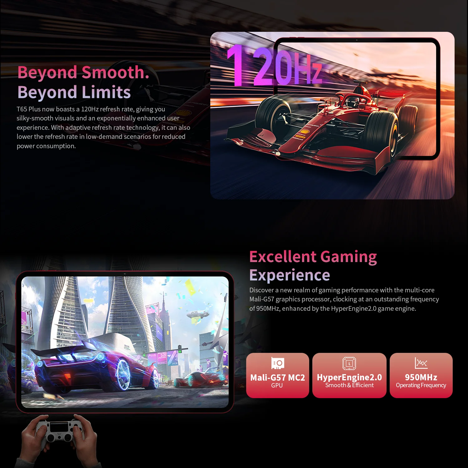 Teclast T65Plus، 13.4 بوصة، 120 هرتز ماكس فيو، Android 15 كمبيوتر لوحي، (8 جيجا بايت + 12 جيجا بايت) 20 جيجا بايت رام + 256 جيجا بايت روم، هيليو G99، 8 نوى، 1920X1200، شبكات ومكالمات 4 جيجا، فتحات بطاقة Sim مزدوجة، 5 ميجا بايت، 5 ميجا بايت، GPS، 13 ميجا بايت + 8 ميجا بايت + 8 ميجا بيكسل