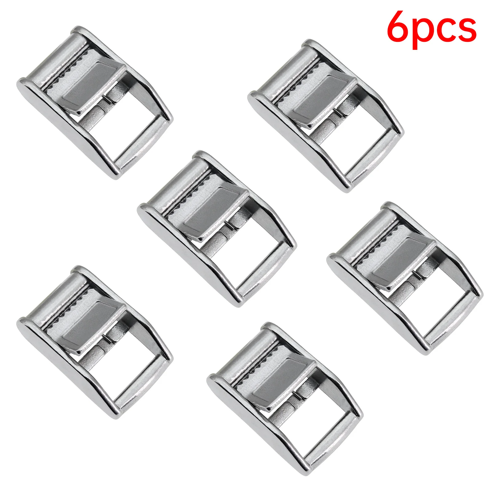 4/6/8 PCS Silver Metal Cam Buckle Tie Down Strap Cargo Lash Luggage Bag Belt Metal Buckle Outdoor Sports Nylon Webbing