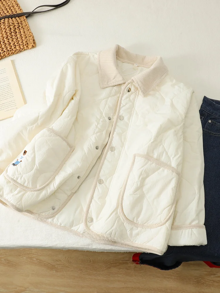 

Thiened Warmth Cotton Jaet Outerwear Bear Collar Sle Women's Winter Coat European Goods Loose Fit down Cotton Coat