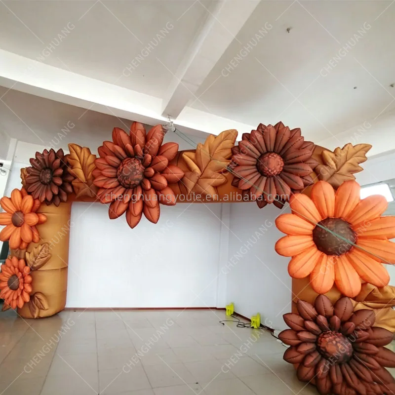 Giant Inflatable Autumn Flower Arch, Entrance & Background Decor Props for Party, Park, Garden Advertising Display Events