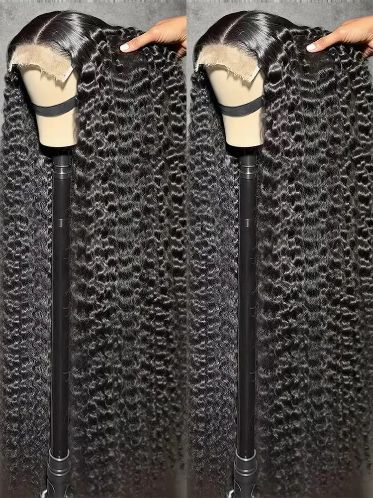 40 Zoll burmesische lockige transparente Lace-Front-Perücken, 250 % hohe Dichte, 13x4, 13x6, 360 Full Lace Frontal Perücken für Damen, Echthaar