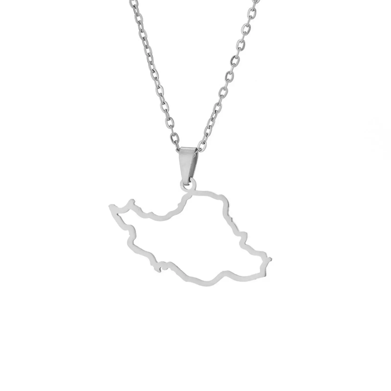 Iran-Karten-Anhänger-Halskette für Damen und Herren, Edelstahlschmuck, ethnisches patriotisches Geschenk – Detail 4