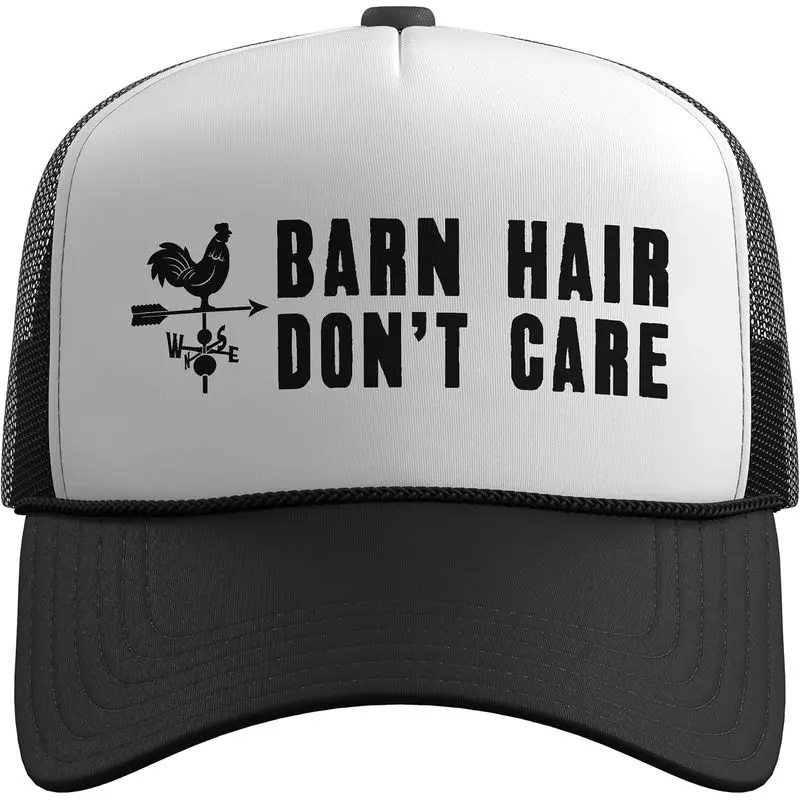 Barn Hair Dont Care Farmer Agricultural Trucker Hat With Adjustable Mesh Back