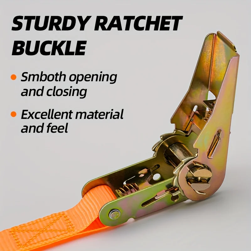 Correa de amarre de carga con bloqueo de alta resistencia con ganchos dobles: sistema de seguridad de carga reforzado de alta resistencia, varios tamaños (largos)