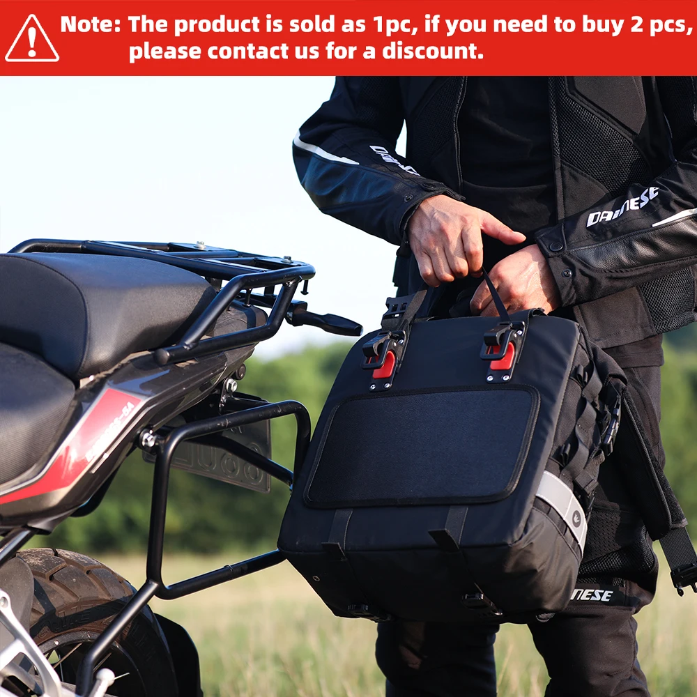 Rhinowalk Motorcycle SaddleBag 20L-30L Universal Side Bag With Removable 100% Waterproof Inner Bag Travel Motorbike Luggage