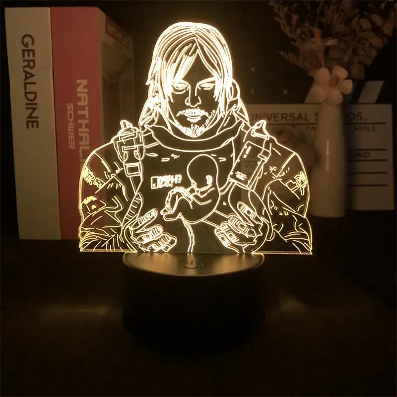 Sam Porter Bridges Lampka nocna 3D Gorące gry Death Stranding Nightlight 7-kolorowy projektor Lampa stołowa LED Wystrój pokoju Pomysły na prezenty