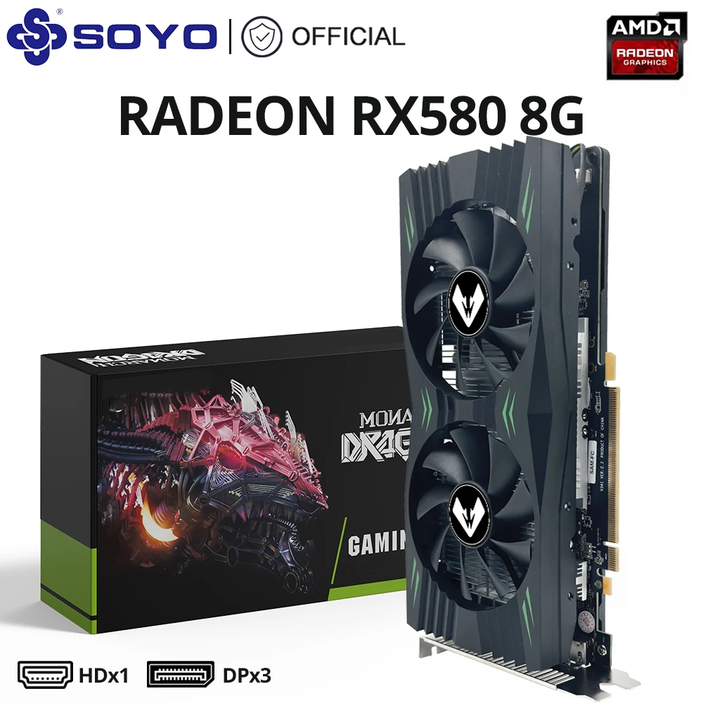 AKITIO NODE TBとRedeon RX 580 8Gのセット SOYO AMD Redaon RX580 8G Graphics Card GDDR5 Memory 256Bit White