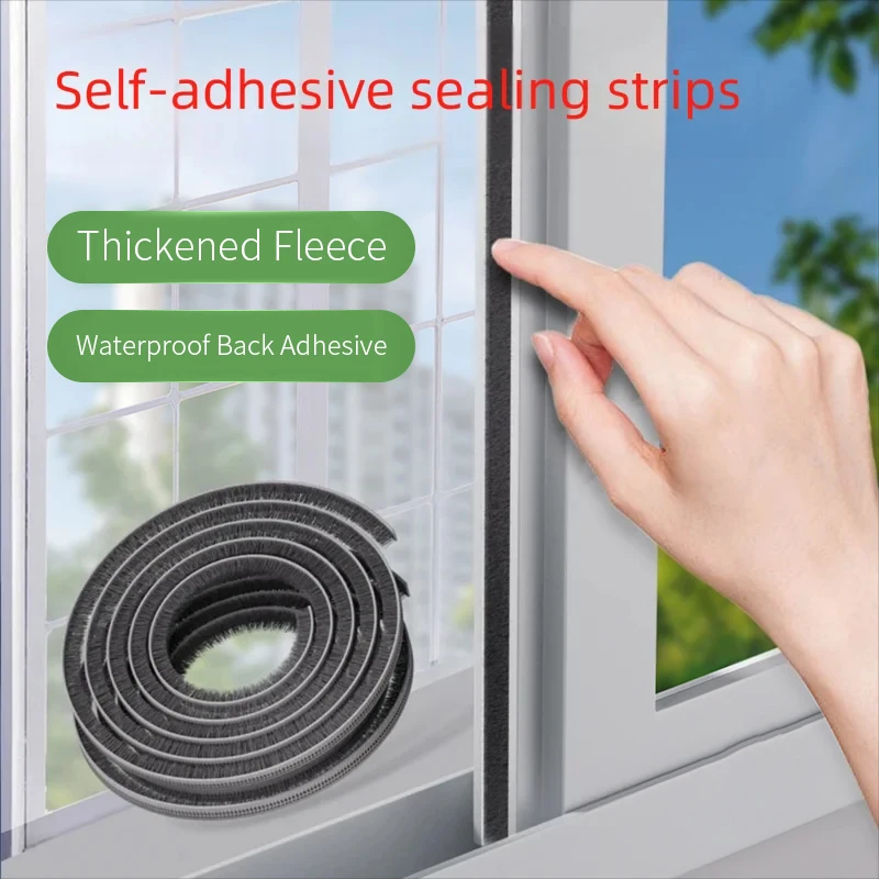 Door Gap Sealing Strips Tape Windproof Strips For Glass Doors Aluminum Alloy Doors And Windows Sliding Windows Screens Gaps Self