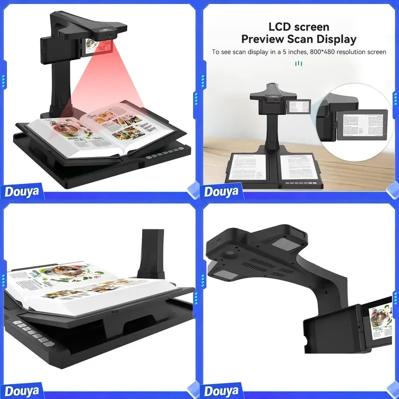 Auto-scanning 28MP A3 Portable Book Scanner with LCD Screen Preview USB Interface in Stock for Office Library Archive