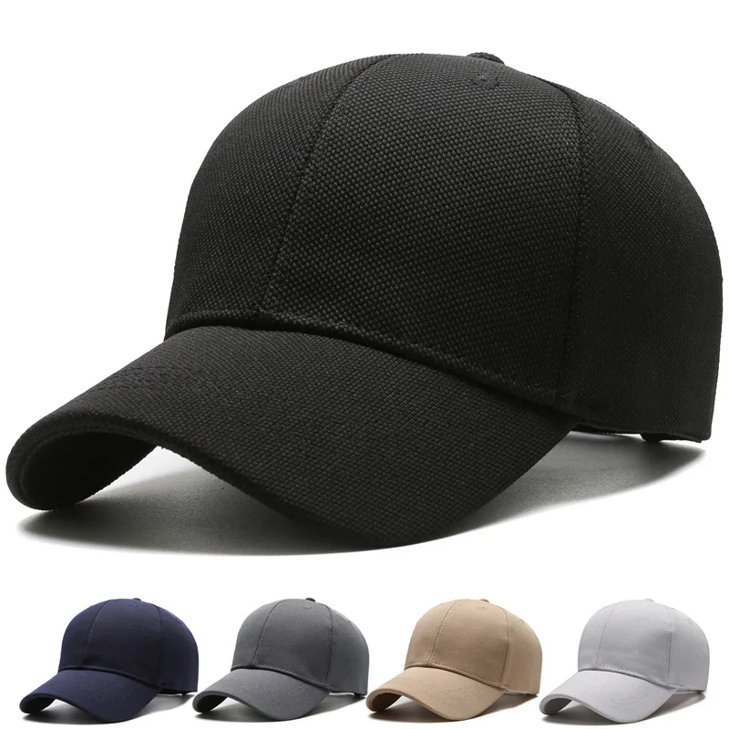 Gorra de béisbol informal para hombre, sombrero Simple de placa ligera de tela de piña, visera de moda, gorra femenina minimalista, circunferencia de cabeza grande