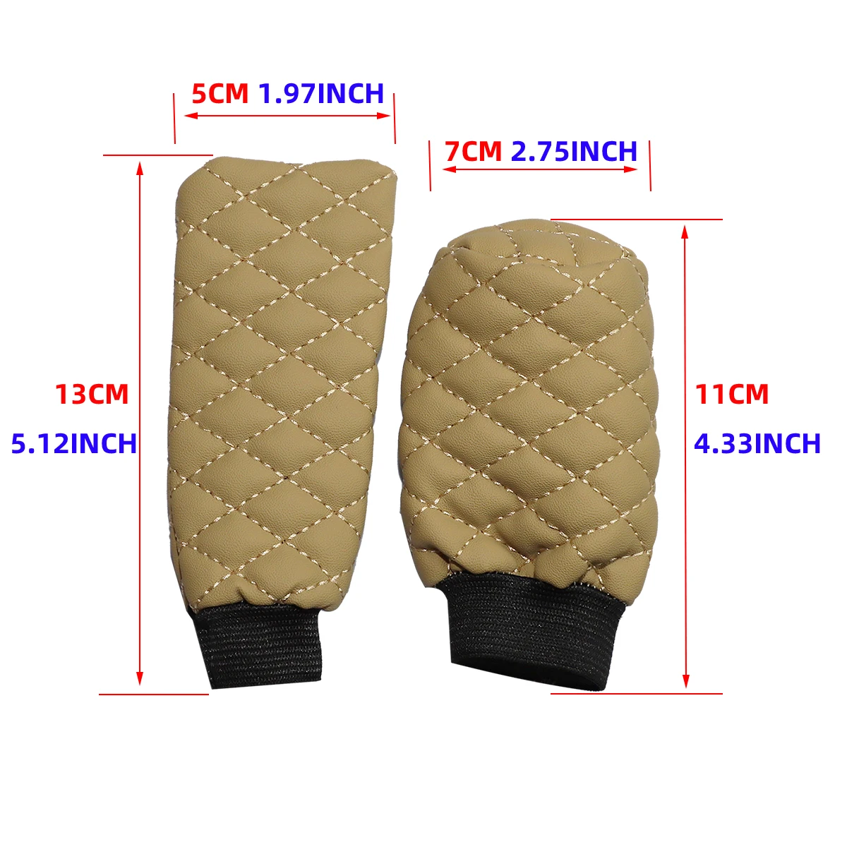2 Sets PU Leather Stereo Embroidery Car Handbrake Cover Handle Set Manual Gear General Automotive Supplies