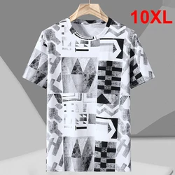 2023 New Summer T-shirt Men Short Sleeve T Shirt Plus Size 10XL Fashion Geometric Printing Tops Tees Male Tshirt Big Size 10XL