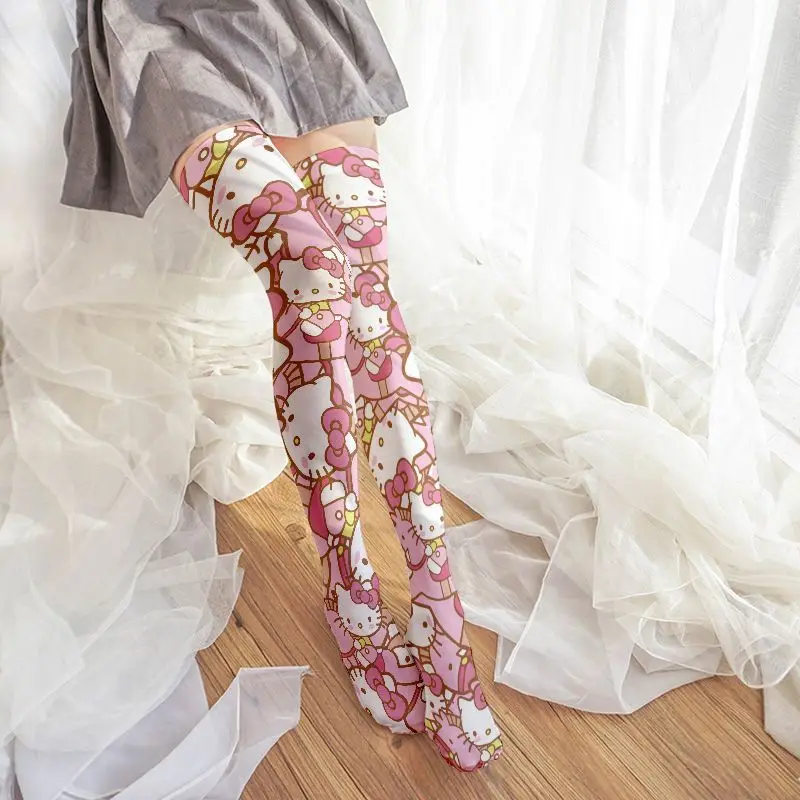 

Animation Characters Hello Kitty Cartoon Cute Lolita Tights Personalized Printed Loli Tall Over-the-Knee Socks Sexy Stockings