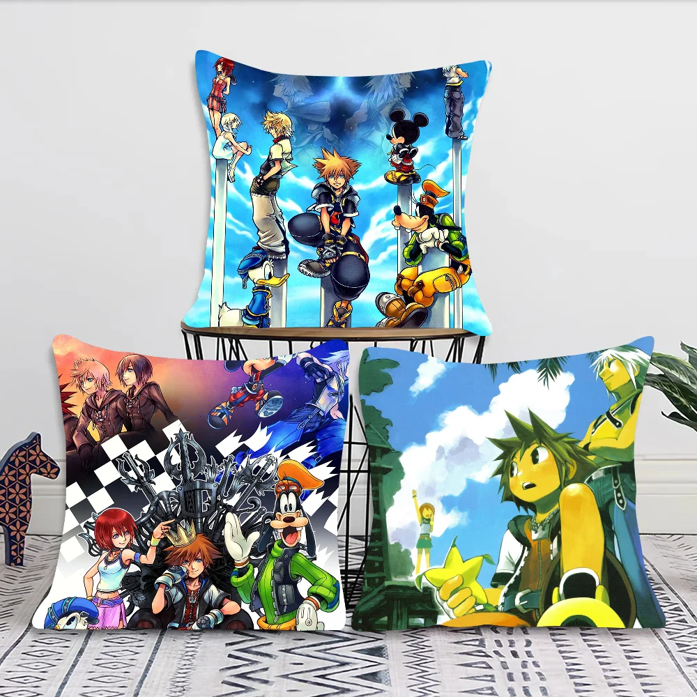 Miniso Kingdom Hearts Game Pillow Case Square Pillow Bedroom Sofa Leisure Comfort Cushion Car Living Room Home Decoration