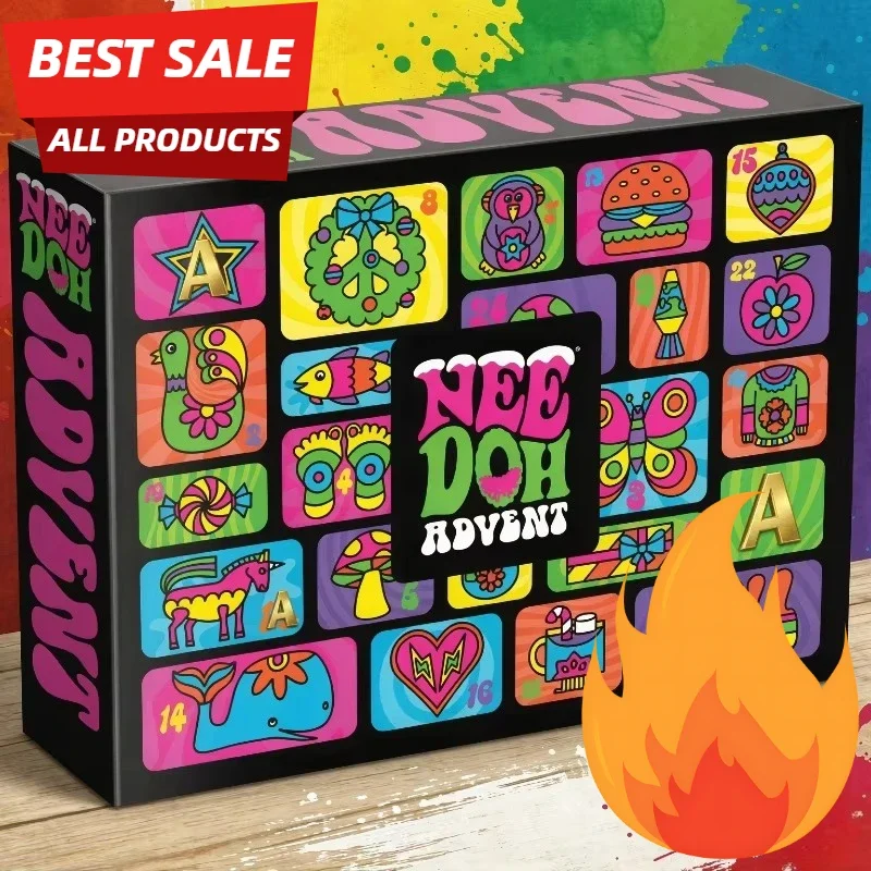 2026 NeeDoh Advent Calendar 24Pcs Fidget Dolls 24‑Day Christmas Countdown Surprise Box Soft Squishy Stress Relief Sensory Toy