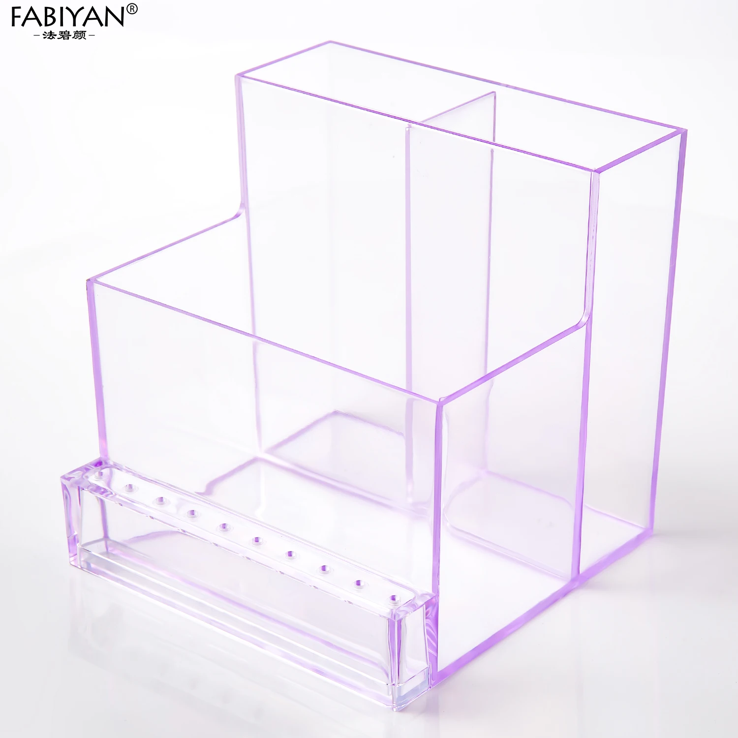 Boîtes de rangement transparentes en acrylique ABS pour outils d'ongles, boîte de rangement pour perceuse à ongles, tête de polissage, vitrine, fournitures pour ongles
