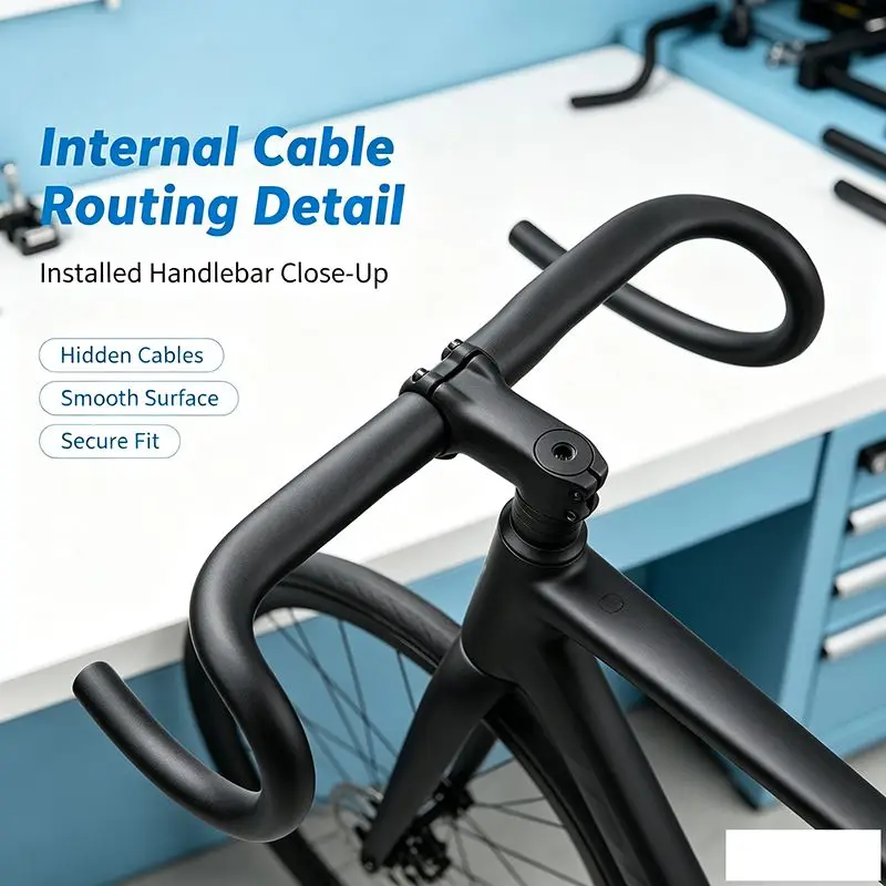 400/420/440MM Bicycle Internal Cable Road Bike Handlebar All Internal Wiring Gravel Bike Handlebar Ultralight Drop Bar Accessori