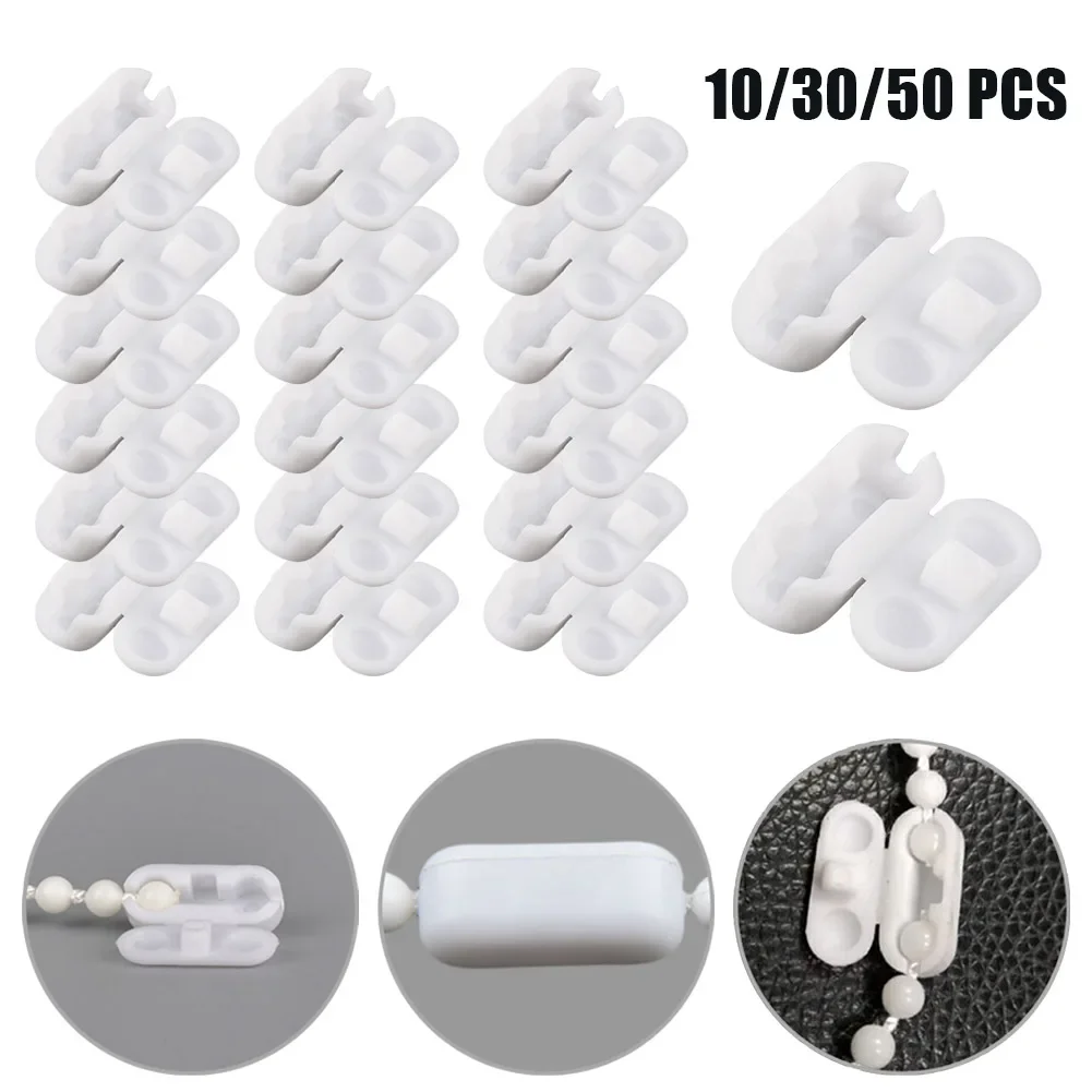 10/30/50 Pcs Roller Blinds Pull Cord Connector Curtain Chain Connector For Vertical Blinds Joiners Clips Replacement Plastic NEW