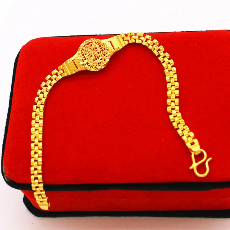 Pure18K Gold Color Watch Chain Bracelet for Women Girlfriend Engagement Birthday Valentine's Day Gold Bangle Jewelry Gifts