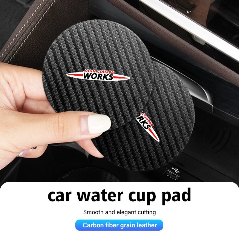 2pcs Car Water Cup Holder Mat Anti Slip Insert Coasters Pads For MINI John Cooper Works R56 F56 R53 R60 Clubman