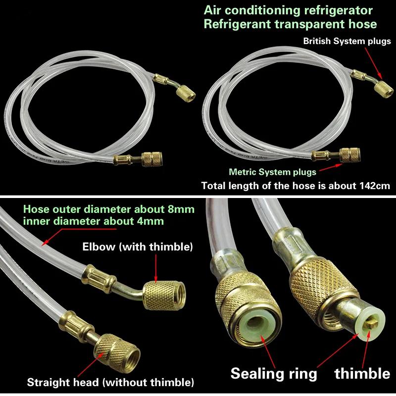 Air Conditioning Fluoride Hose Add Fluoride Tube Transparent Tool Parts Air Conditioning Fluorine Refrigerant view 3