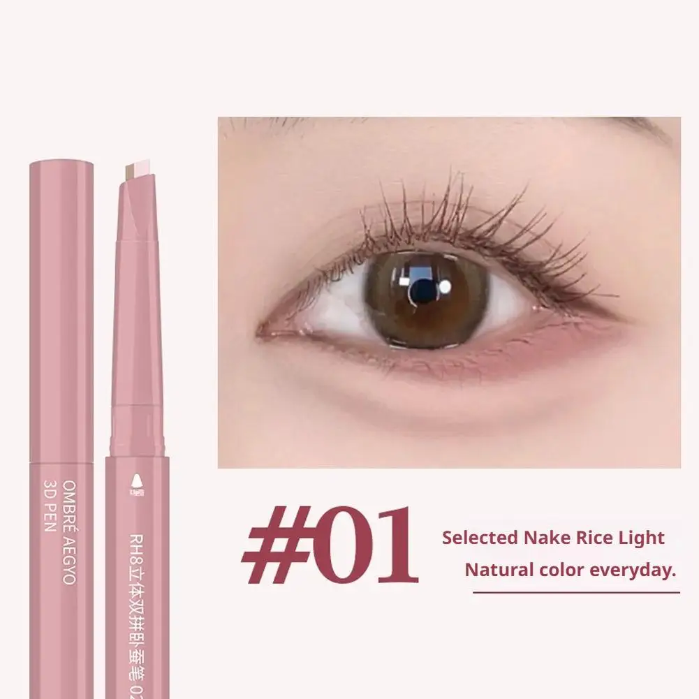 Stylo ver à soie à Double tête, bâton de fard à paupières à paillettes, 2 Eyeliner, outil pour les yeux, stylo 1 dans le maquillage doré, haute brillance, mat Pi T6Y8