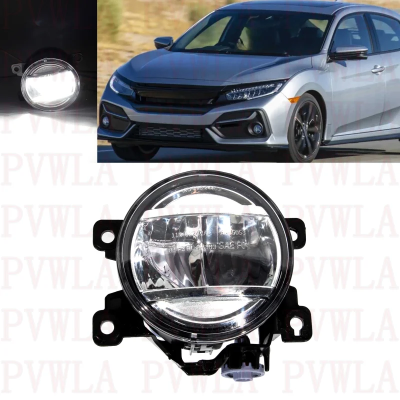 

Left Side Front Bumper Fog Lights Lamp With LED Bulbs 33900-TEY-Y01 For Honda Civic 2016 2017 2018 2019 2020