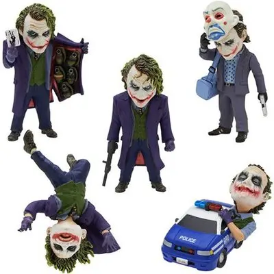 5pcs/set The Dark Knight Joker PVC Action Figure Collectible Model Toy 6~10cm