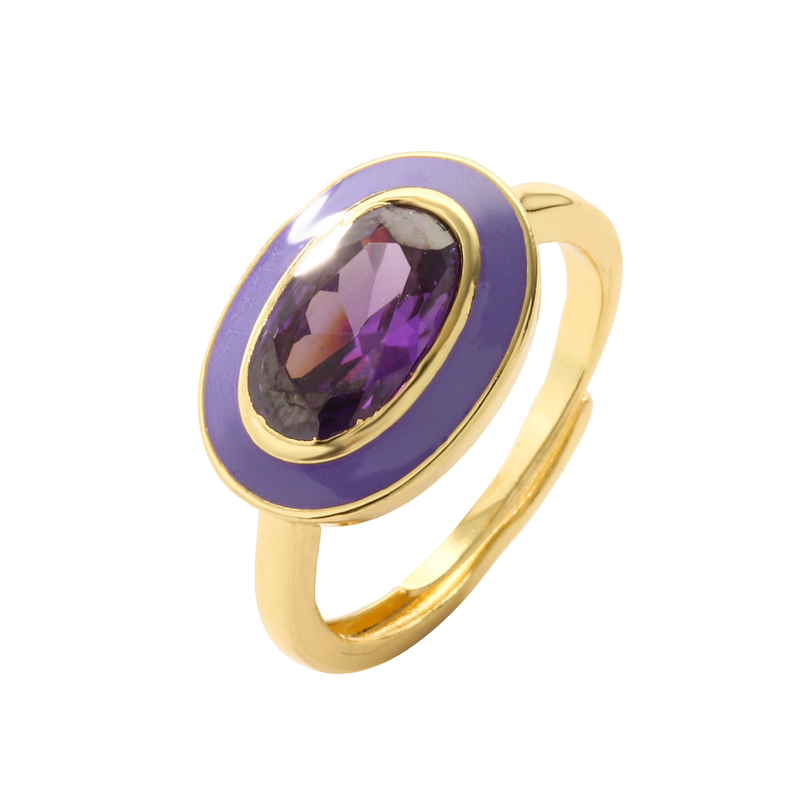 HECHENG, New Colorful Neon Enamel Open Adjusted Finger Ring For Women Fluorescent Fashion Copper Zircon Jewelry Wholesale